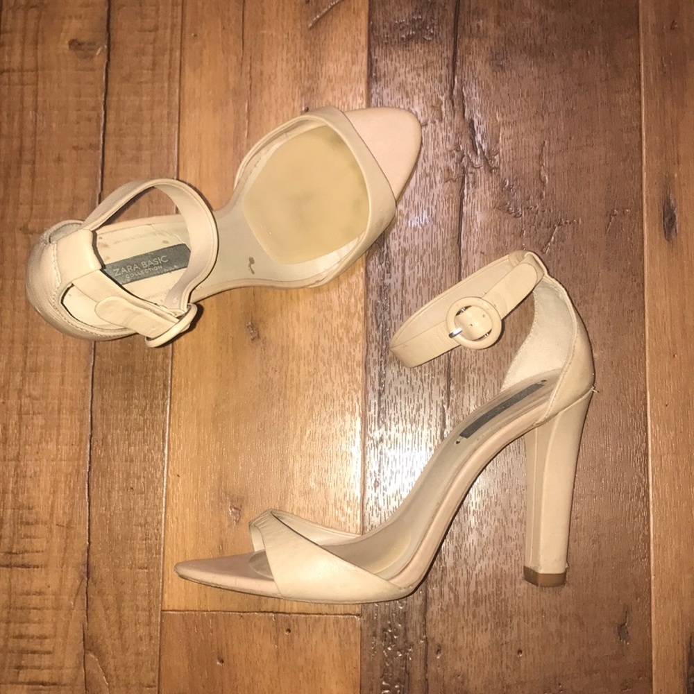 Nude Zara heels about 4” heel